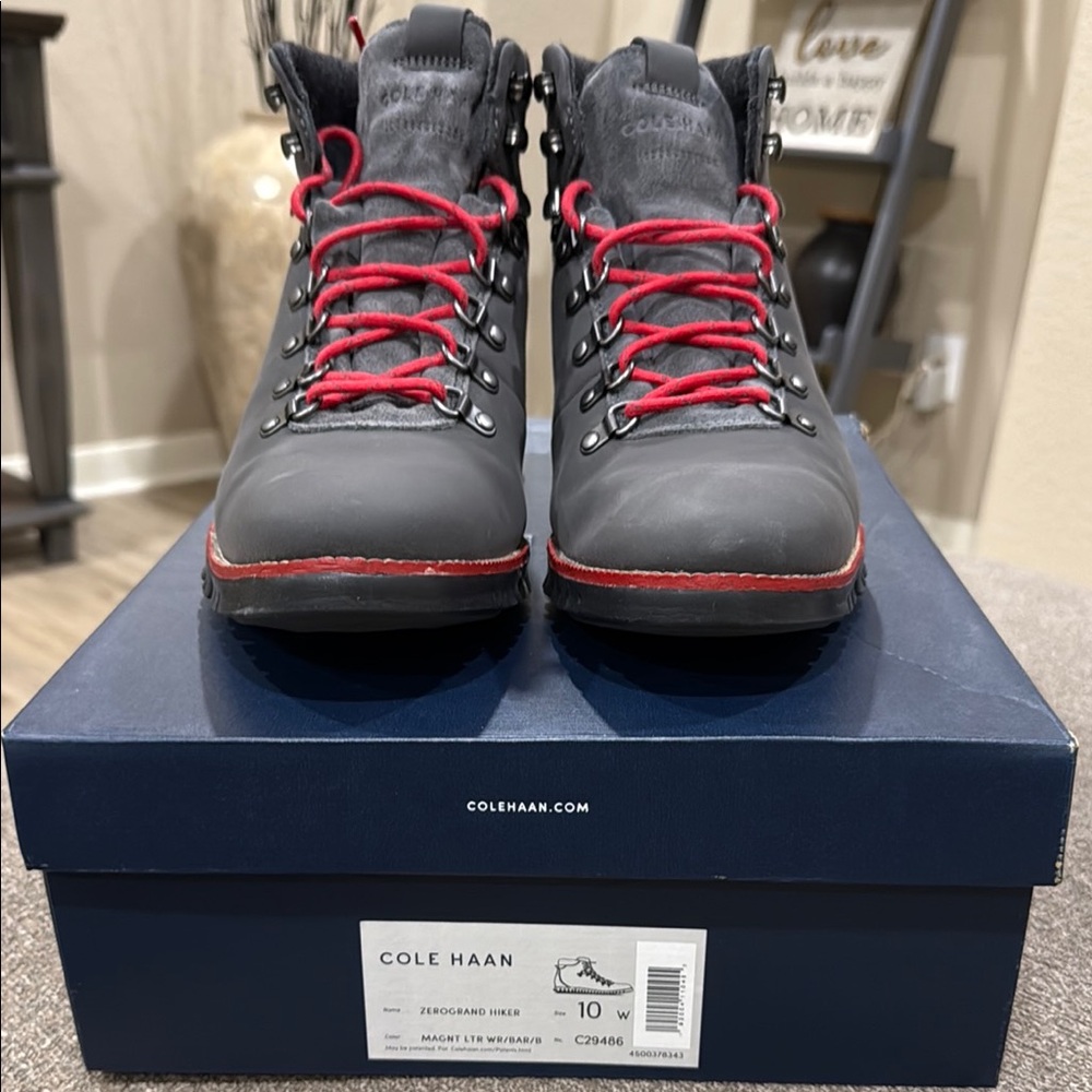 Cole Haan Gray and Red Outdoor Boots